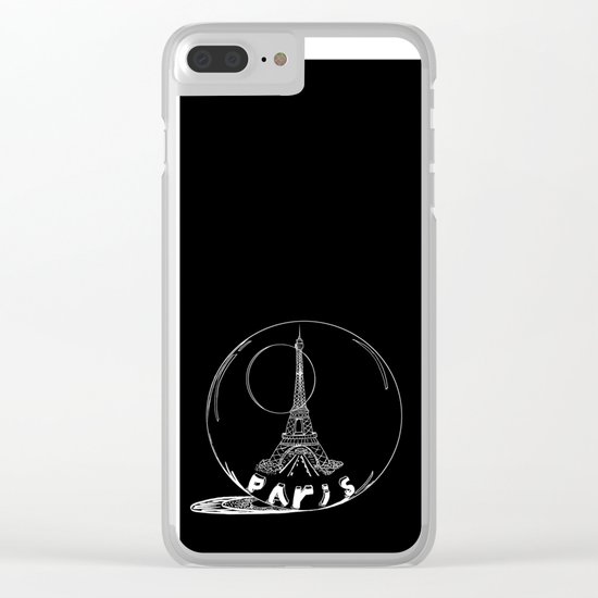 Paris in a glass ball Clear iPhone Case