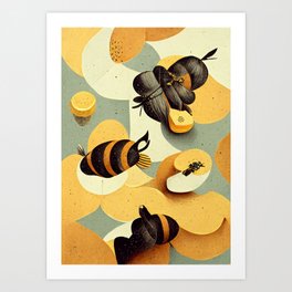 Bees and Honey Art Print