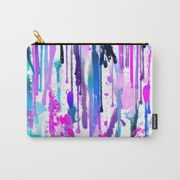 Abstract Watercolor Drips Blue Turquoise Pink Carry-All Pouch | Dripping, Watercolordrips, Watercolorsplashes, Freeform, Paintsplashes, Painting, Splatter, Abstract, Drippingpaint, Blue 