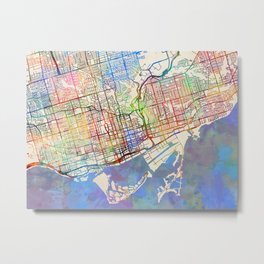 Toronto Street Map Metal Print