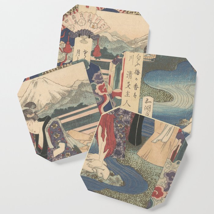 Japanese Woodblock art Yashima Gakutei Coaster