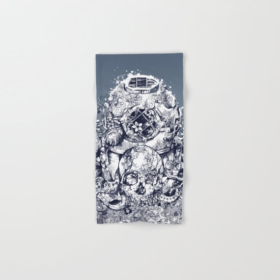 vintage floral skull 3 Hand & Bath Towel