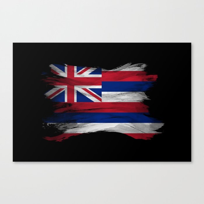 Hawaii state flag brush stroke, Hawaii flag background Canvas Print