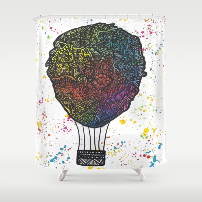 Colourful Hot Air Ballon Shower Curtain