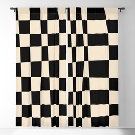 Abstract Checkerboard black Blackout Curtain