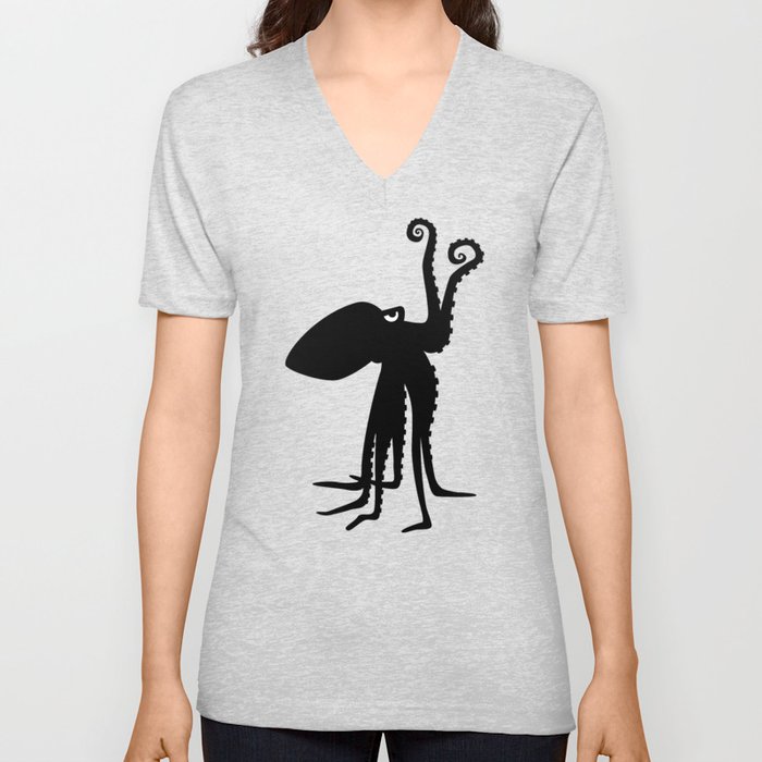 Angry Animals: Octopus V Neck T Shirt