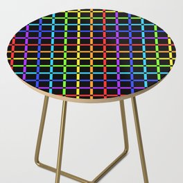 Rainbow Gingham Dark 01 Side Table