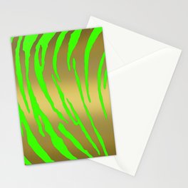 Gold Tiger Stripes Green Stationery Card