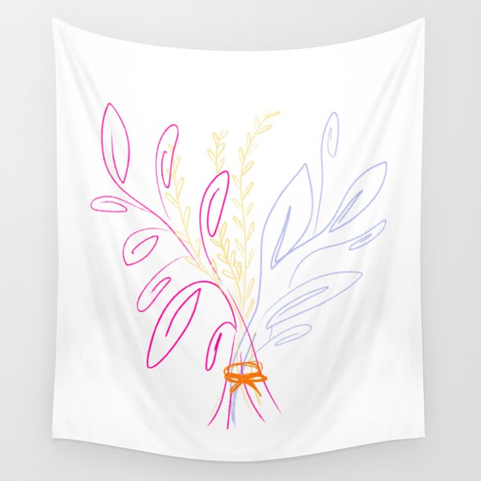 Minimalistic floral  Wall Tapestry