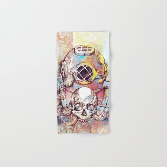 vintage floral skull Hand & Bath Towel