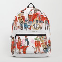Marching Band Backpack | Classical, Animal, Pattern, Red, Anthropomorphic, Nutcracker, Band, Street Art, Drawing, Instruments 