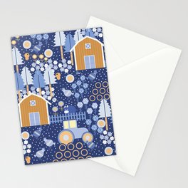Day at the Farm - Blue Stationery Card