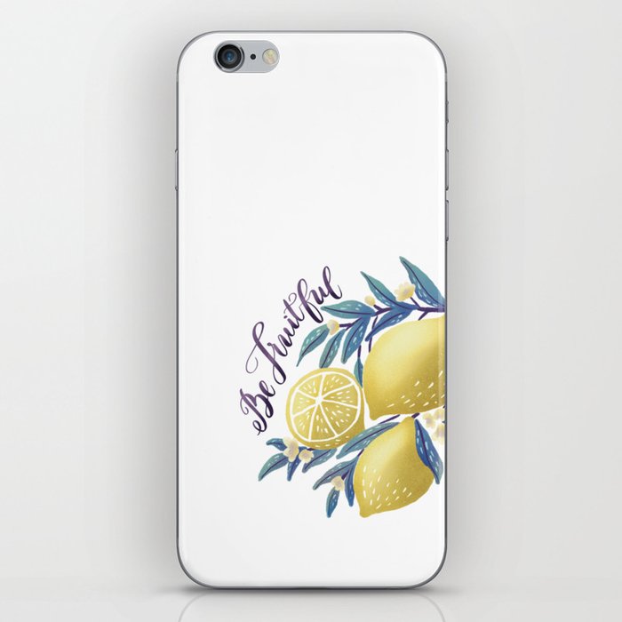 Be Fruitful Lettering & Lemon Illustration iPhone Skin