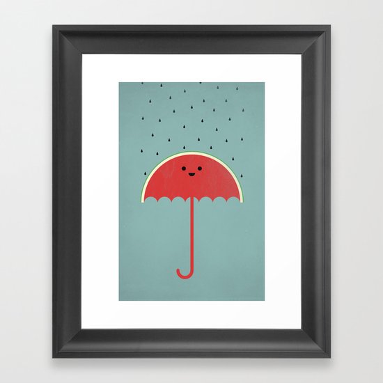 Watermelon Umbrella Framed Art Print