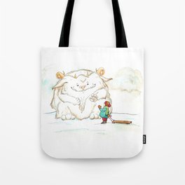A Friendly Snow Monster Tote Bag