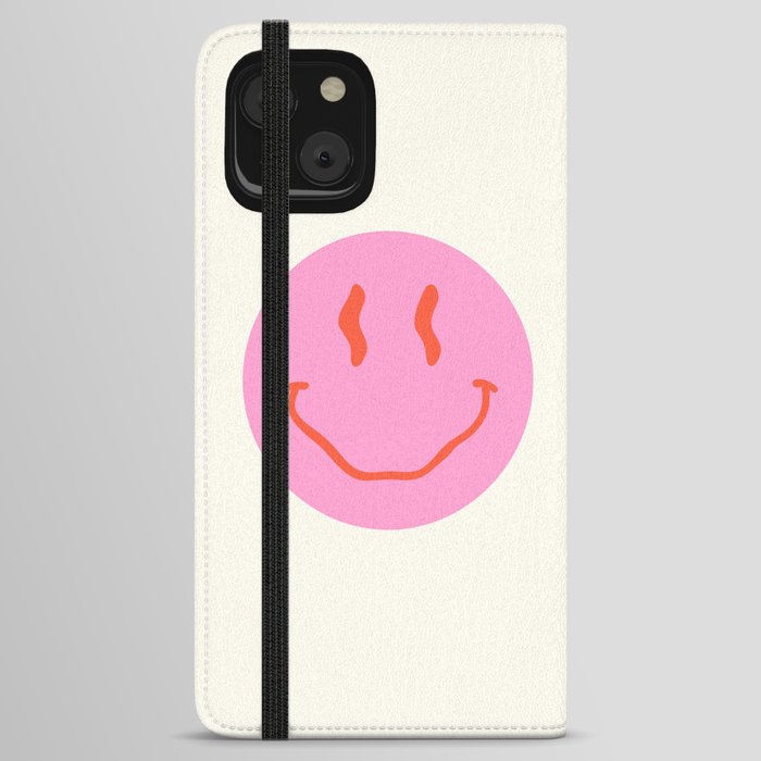 Wavy Smiley (Pink & Red) iPhone Wallet Case