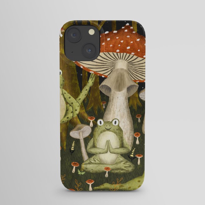 mushroom forest yoga iPhone Case