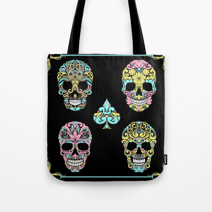 sugar skull tote bag