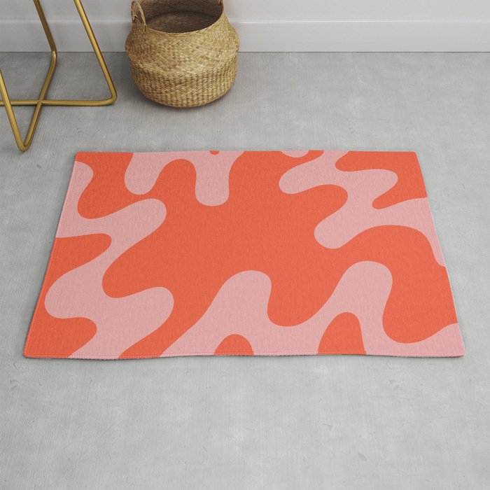 Wavy Land - Pink And Red Rug