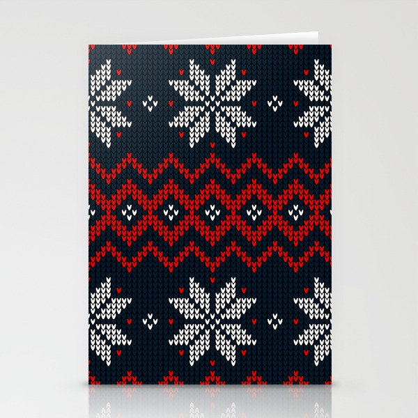 Seamless Knitted Christmas Pattern 06 Stationery Cards