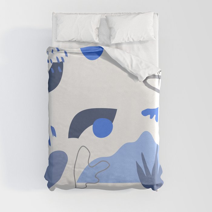 Blue Beach Vibes Matisse Inspired Duvet Cover