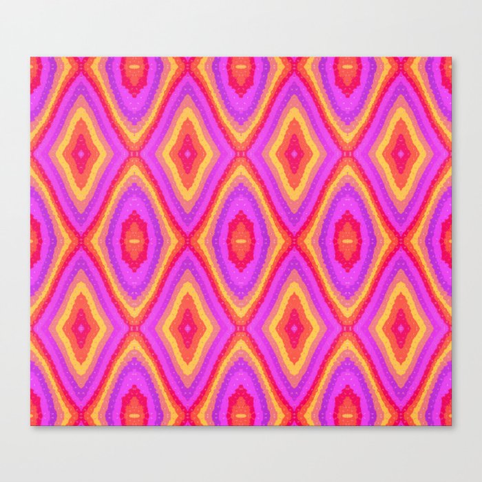 Diamond Waves Pink Canvas Print