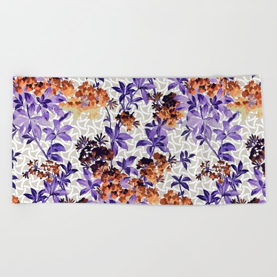 Neon Exotic Garden Beach Towel