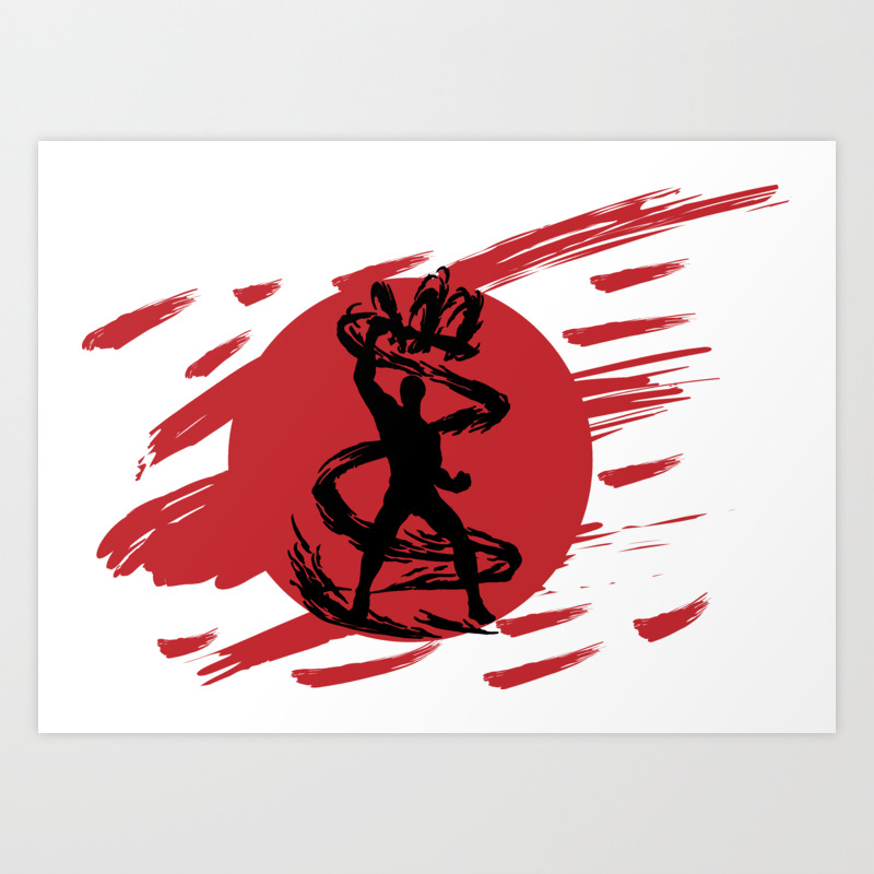 Dark Ninja Shadow Sword Fantasy Silhouette Art Print By Nguyen Duc Society6
