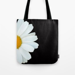 Hello Daisy - White Flower Black Background #decor #society6 #buyart Tote Bag