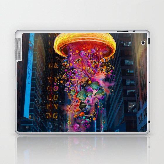 Electric Jellyfish Worlds in  New York Laptop & iPad Skin