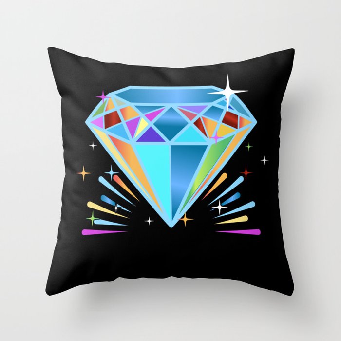 Diamond Gem Jewelry Throw Pillow