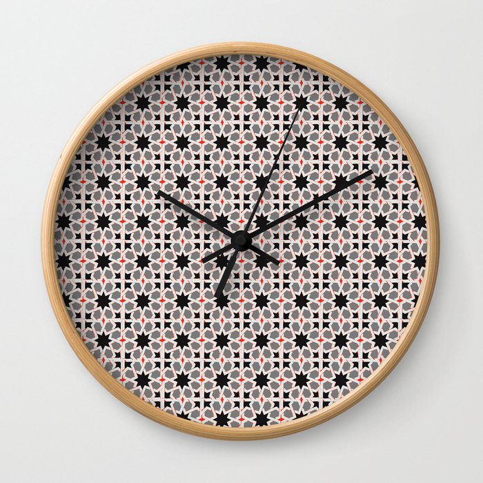Azulejo, Geometric Pattern Wall Clock
