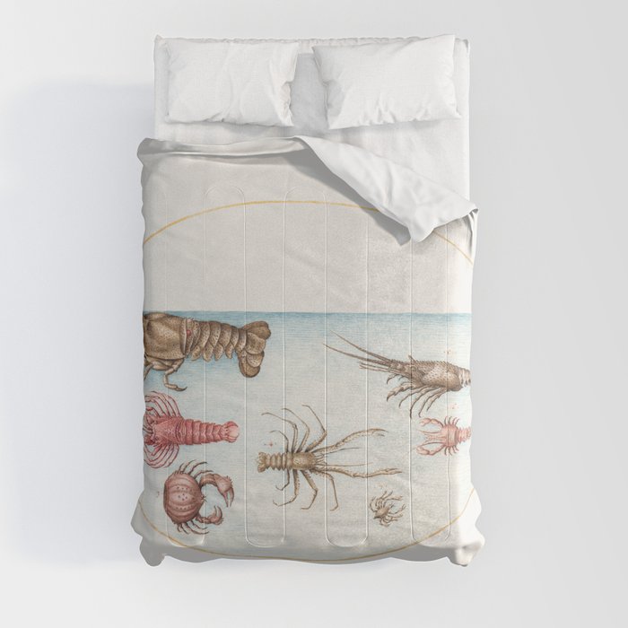 Vintage sea: Lobster, Squilla Mantis, and Other Crustaceans Comforter