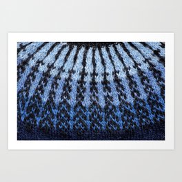 Icelandic sweater pattern - Shades of blue Art Print