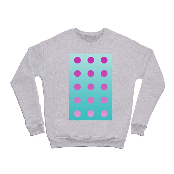 pink and aqua dots gradation 2 Crewneck Sweatshirt