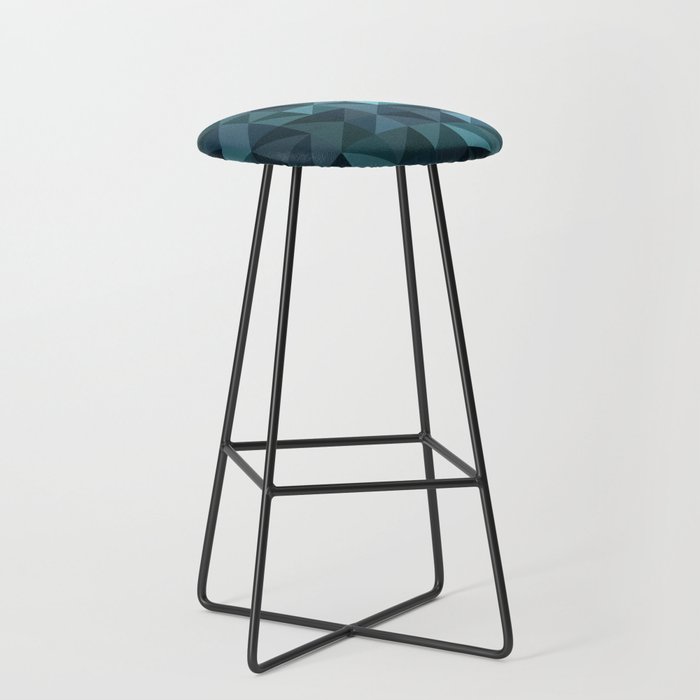 Stained glass blue, small squares Bar Stool