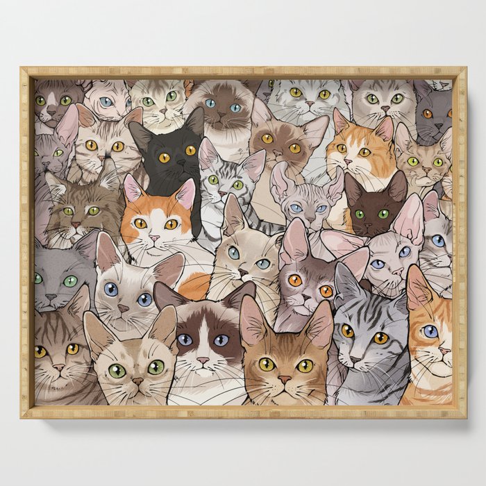 A lot of Cats Serving Tray