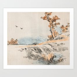 Autumn Birds Traditional Japanese Landscape Art Print