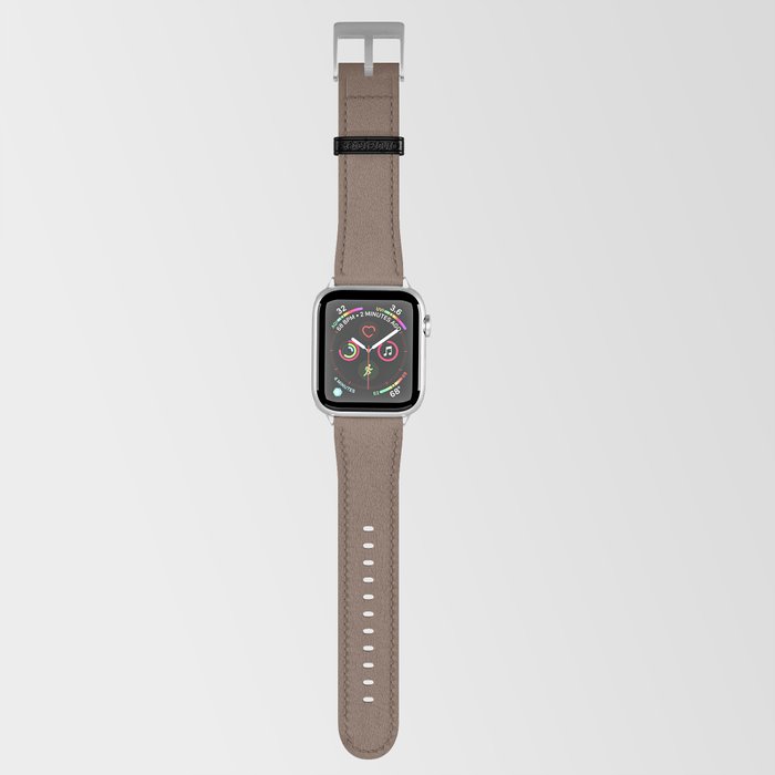 Dark Chestnut Brown Solid Color Autumn Shade Earth-tone Pairs Pantone Cacao Nibs 18-1130 TCX Apple Watch Band