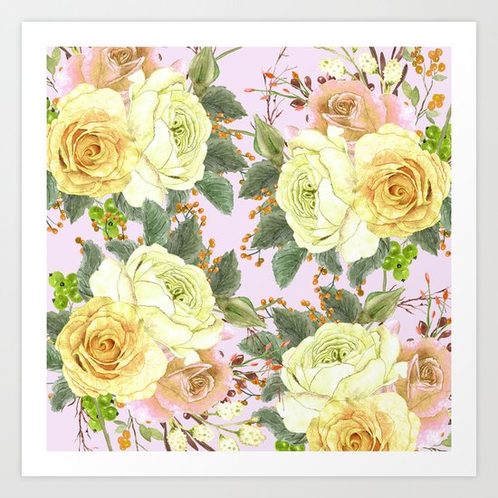 Watercolor Roses #4 Art Print