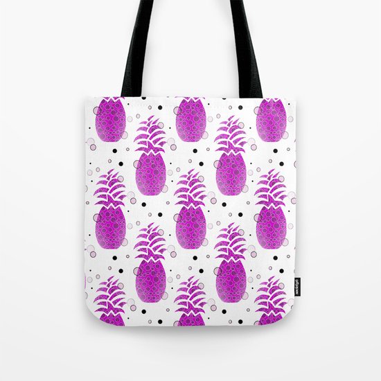 Purple Pineapple Pattern Tote Bag