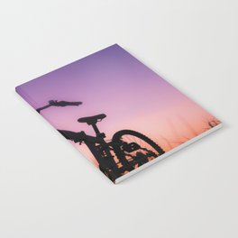 Mountain Bike Silhouette During Sunset Notebook