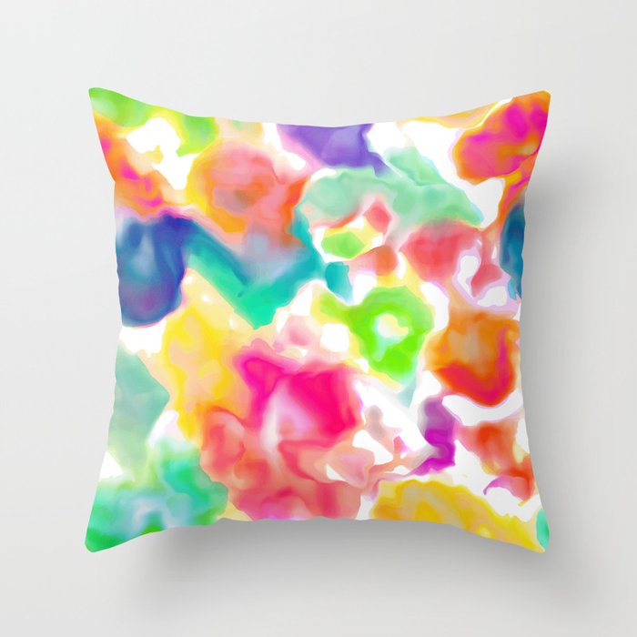 Watercolor Blotches Throw Pillow