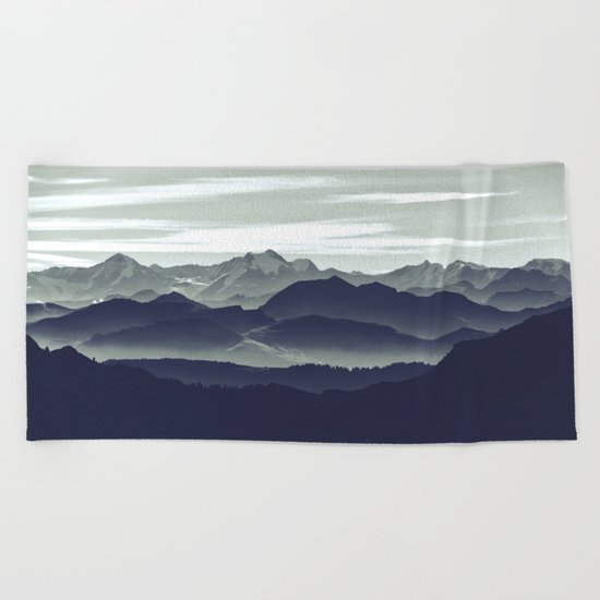 Mountains are calling for us Beach Towel