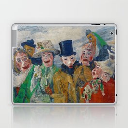 L'Intrigue; the masquerade ball party goers grotesque art portrait painting by James Ensor Laptop Skin