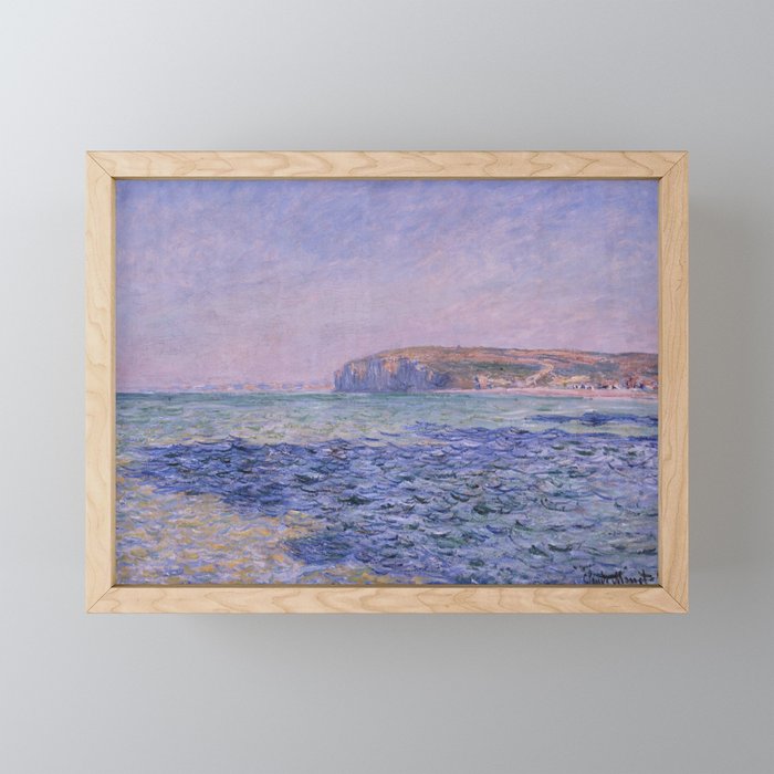 Claude Monet - Shadows on the Sea - Cliffs at Pourville Framed Mini Art Print