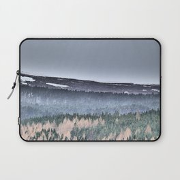 Scottish Highlands Mountain Pine Tree Line in I Art and Afterglow  Laptop Sleeve