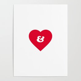You and I red heart Valentines Day Poster