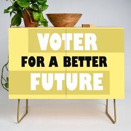 VOTE - vote typography, yellow and white Credenza
