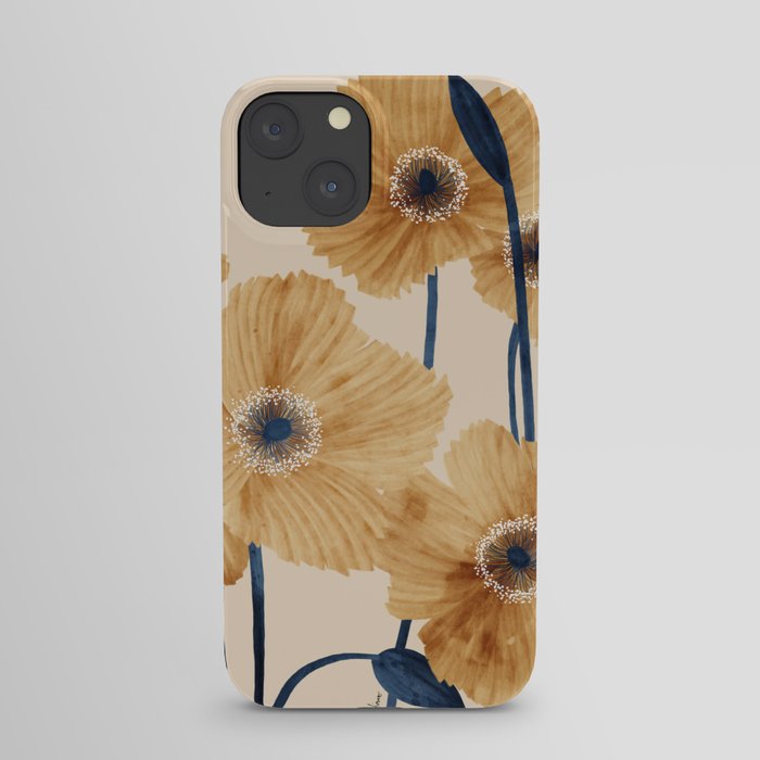 Poppies flowers watercolor iPhone Case